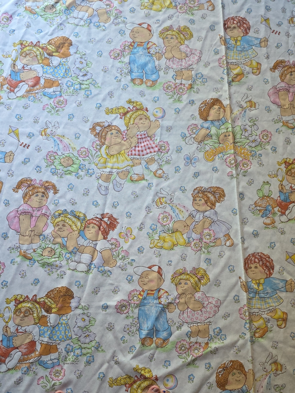 Vintage 1980s Cabbage Patch Kids Bedsheet Twin Flat Sheet